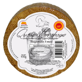 MANCHEGO DOP DON JUAN 3 MESI 930G X6