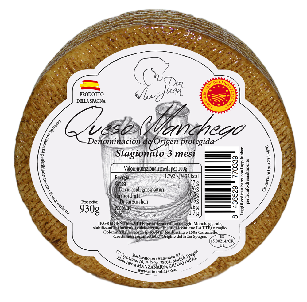 MANCHEGO DOP DON JUAN 3 MESI 930G X6